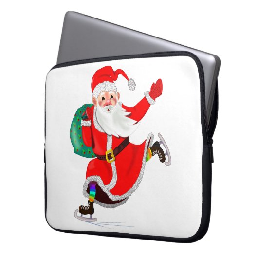 Weihnachtsgeschenk Laptop Sleeve Weihnachtsmann (Vorderseite Links)