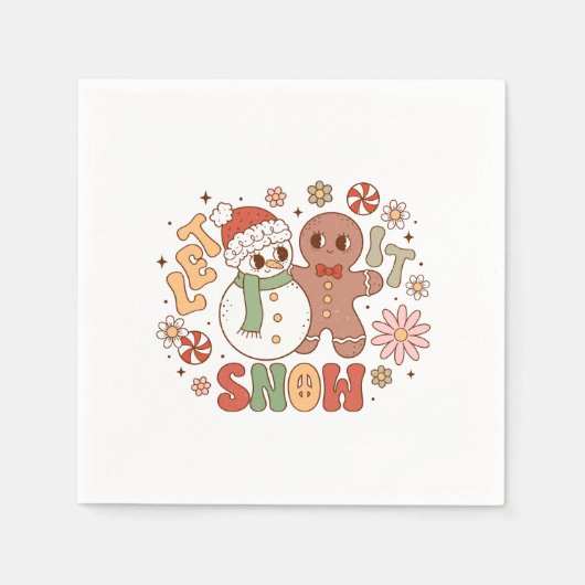 Weihnachtsgeschenk Lass es schneien Serviette (Vorderseite)