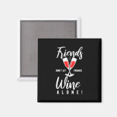 Weihnachtsgeschenk | Lass Freunde Wein nicht allei Magnet (Vorderseite/Rückseite)