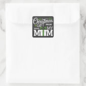 Weihnachtsgeschenk meiner Mama Digital Art Design Quadratischer Aufkleber (Tasche)