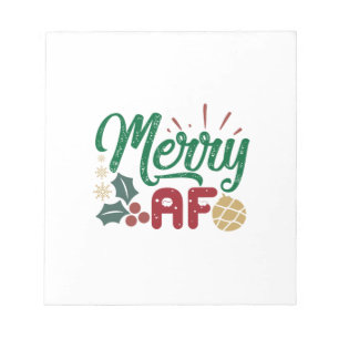 Weihnachtsgeschenk Merry AF Cool Sassy Notizblock