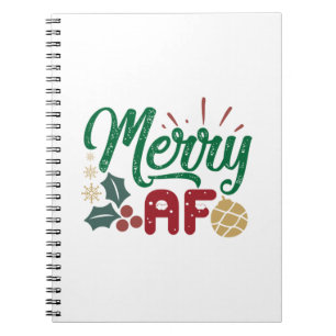 Weihnachtsgeschenk Merry AF Cool Sassy Notizblock