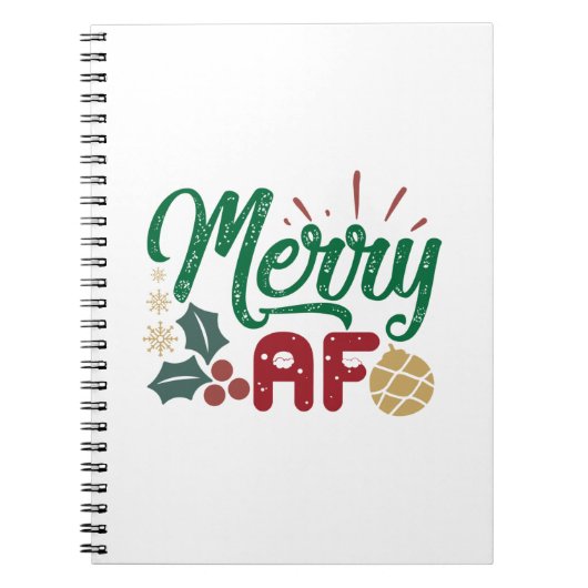 Weihnachtsgeschenk | Merry AF Cool Sassy Notizblock (Vorderseite)