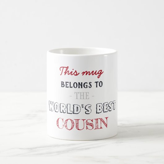 Weihnachtsgeschenk Minimalistisch Bester Cousin Kaffeetasse (Mittel)