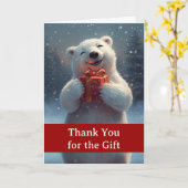 Weihnachtsgeschenk mit Dankeschön und Eisbär im Sc Karte (Gelbe Blume)