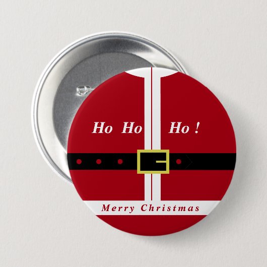 Weihnachtsgeschenk mit Funny Santa Design Button (Vorne & Hinten)