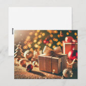Weihnachtsgeschenk mit Geschenken Feiertagskarte (Vorne/Hinten)