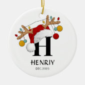 Weihnachtsgeschenk mit individuellem Namen Keramik Ornament (Vorne)