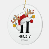 Weihnachtsgeschenk mit individuellem Namen Keramik Ornament (Links)