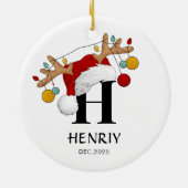 Weihnachtsgeschenk mit individuellem Namen Keramik Ornament (Hinten)