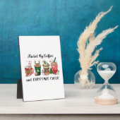 Weihnachtsgeschenk mit Kaffee und Weihnachtsjubeln Fotoplatte (Seite)