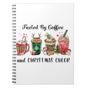 Weihnachtsgeschenk mit Kaffee und Weihnachtsjubeln Notizblock