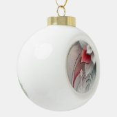 Weihnachtsgeschenk mit moderner Blumenkunst Keramik Kugel-Ornament (Links)