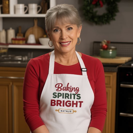 Weihnachtsgeschenk mit Namen 'Baking Spirits Brigh Schürze