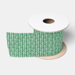 Weihnachtsgeschenk mit Pine Green Zigzag Satinband