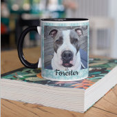 Weihnachtsgeschenk mit Schneemuster und Haustierfo Tasse