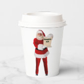 Weihnachtsgeschenk mit undurchsichtigen Listen Pappbecher (Rückseite)