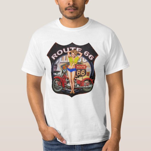 Weihnachtsgeschenk Mode ROUTE 66 Novelty Tee Shirt (Vorderseite)