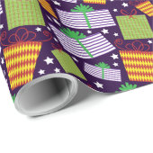 Weihnachtsgeschenk Muster hell Farbe Weihnachten Geschenkpapier (Rolleneckpunkt)