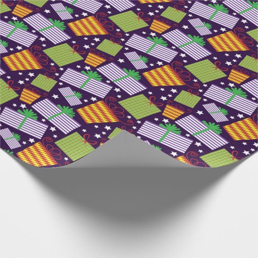 Weihnachtsgeschenk Muster hell Farbe Weihnachten Geschenkpapier (Ecke)