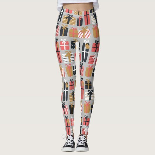 Weihnachtsgeschenk Muster Leggings (Vorderseite)