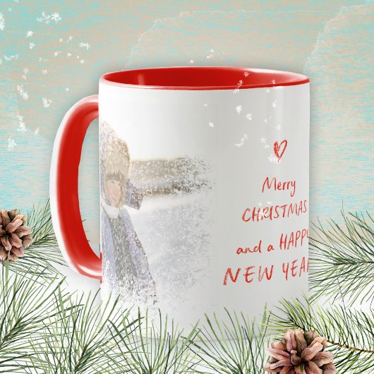 Weihnachtsgeschenk Neues Jahr Foto Schneekunde Tasse