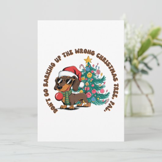 Weihnachtsgeschenk nicht bellen einladung (Stehend Vorderseite)