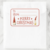 Weihnachtsgeschenk Niedliche Gnome zu Rechteckiger Aufkleber (Tasche)