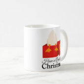 Weihnachtsgeschenk niedlicher Cartoon Ente in rote Kaffeetasse (VorderseiteRechts)