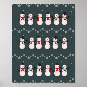 Weihnachtsgeschenk Niedlicher Schneemann durch d Poster