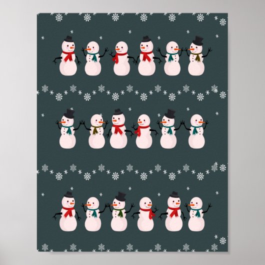 Weihnachtsgeschenk | Niedlicher Schneemann durch d Poster (Vorne)