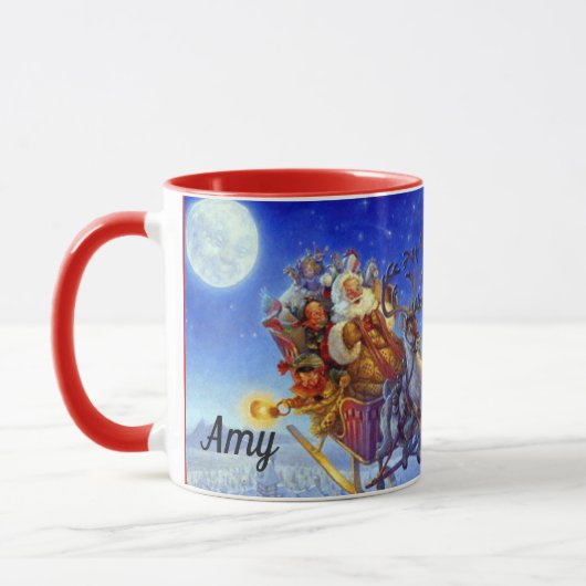 Weihnachtsgeschenk Niedlicher Weihnachtsmann Tasse (Links)