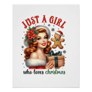 Weihnachtsgeschenk Nur Ein Mädchen Das Weihnachten Poster