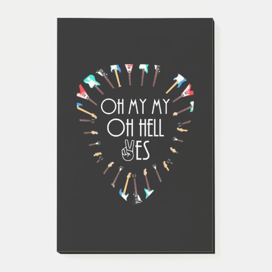 Weihnachtsgeschenk | Oh meine Gitarre Oh Hell Yes Post-it Klebezettel (Vorderseite)