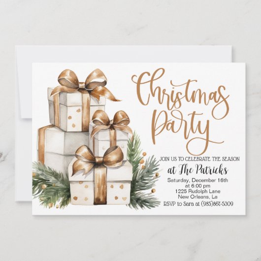 Weihnachtsgeschenk-Party Einladung (Vorderseite)