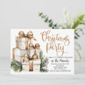 Weihnachtsgeschenk-Party Einladung (Stehend Vorderseite)