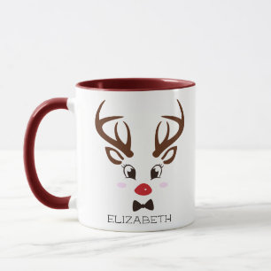 Weihnachtsgeschenk Personalisiert Rentier Face Mar Tasse