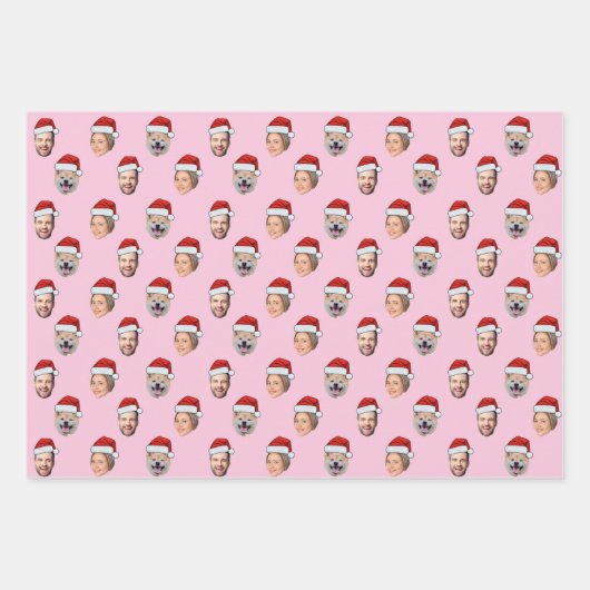 Weihnachtsgeschenk Personalisierte Weihnachtsmannm Geschenkpapier Set (Vorderseite)