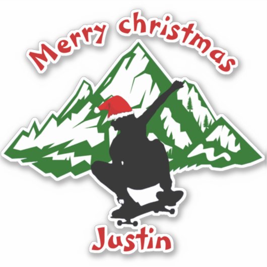 Weihnachtsgeschenk, personalisierter Name Aufkleber (Vorderseite)