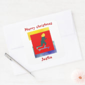 Weihnachtsgeschenk, personalisierter Name Quadratischer Aufkleber (Umschlag)