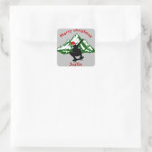 Weihnachtsgeschenk, personalisierter Name Quadratischer Aufkleber (Tasche)
