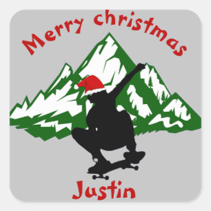 Weihnachtsgeschenk, personalisierter Name Quadratischer Aufkleber
