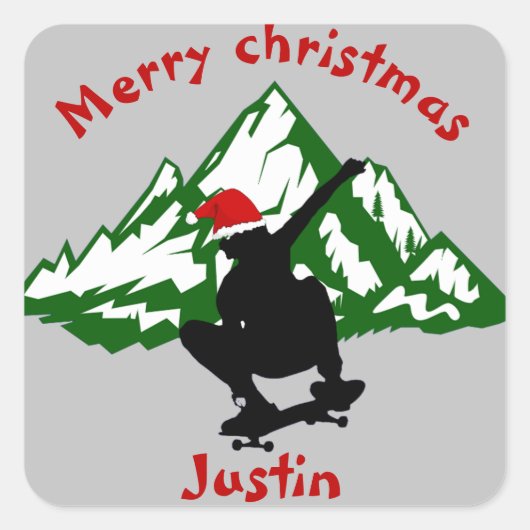 Weihnachtsgeschenk, personalisierter Name Quadratischer Aufkleber (Vorderseite)