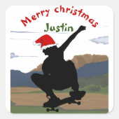 Weihnachtsgeschenk, personalisierter Name Quadratischer Aufkleber (Vorderseite)