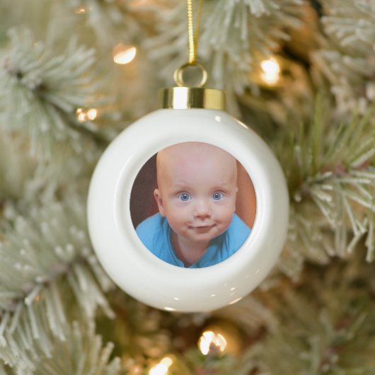 Weihnachtsgeschenk Personalisiertes Foto Keramik Kugel-Ornament (Baum)