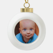 Weihnachtsgeschenk Personalisiertes Foto Keramik Kugel-Ornament (Vorderseite)