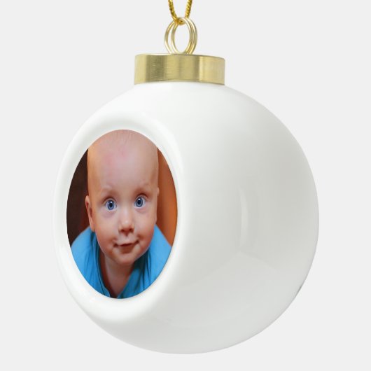 Weihnachtsgeschenk Personalisiertes Foto Keramik Kugel-Ornament (Rechts)