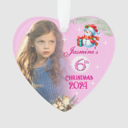 Weihnachtsgeschenk Personalisiertes Girl Foto Herz Ornament