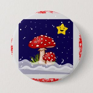 Weihnachtsgeschenk-Pilze Button