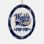 Weihnachtsgeschenk PopPop Großvater-(Welten am Keramik Ornament (Rechts)